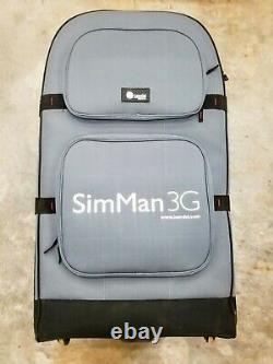 USED Laerdal SimMan 3G Manikin equipment Rolling Suitcase Case Medical Dummy