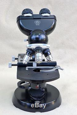 VTG Carl Zeiss Phase Contrast Compound Microscope with Case Light Source Extras