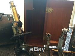 Vintage Bausch & Lomb Microscope, Assorted Medical Equipment Tools, Doctor's Bag