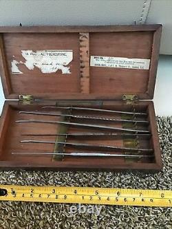 Vintage Early 20th Century Set Of Hernia Bistouries Medical Equipment In Box