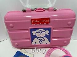 Vintage Fisher Price Girl's Pink Toy Doctor Set Kit Medical Equipment