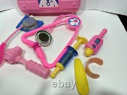 Vintage Fisher Price Girl's Pink Toy Doctor Set Kit Medical Equipment