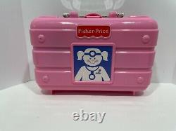 Vintage Fisher Price Girl's Pink Toy Doctor Set Kit Medical Equipment