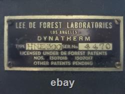 Vintage Lee De Forest Dynatherm HTE-300 Electro-Medical Apparatus