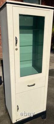 Vintage Medical Metal Cabinet, Scale, Cart Set 1940's