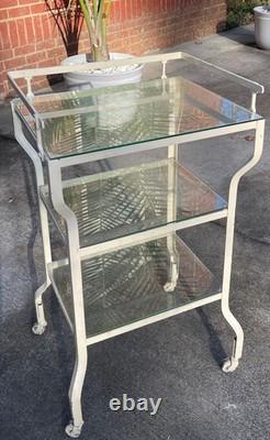 Vintage Medical Metal Cabinet, Scale, Cart Set 1940's