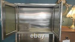 Vintage Stainless Steel Metal Medical Cabinet By Atlas Hospital Equipment