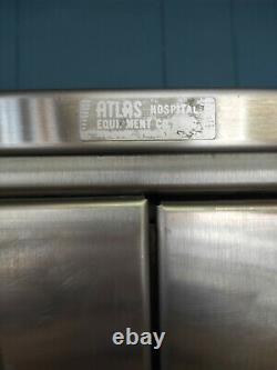 Vintage Stainless Steel Metal Medical Cabinet By Atlas Hospital Equipment