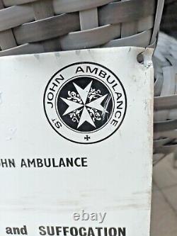 Vintage Tin Plate St Johns Ambulance Emergency Resuscitation Medical Tutorial