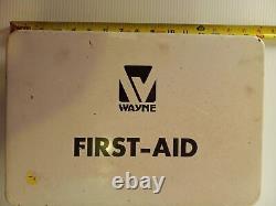 Vintage Wayne Metal First Aid Kit Wall Mount FULL of NOS medical