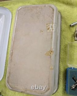 Vtg Glass Hypodermic Syringe Lot HYPO Medical Lab Dental Enamelware Storage Pan