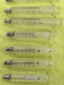 Vtg Glass Hypodermic Syringe Lot HYPO Medical Lab Dental Enamelware Storage Pan