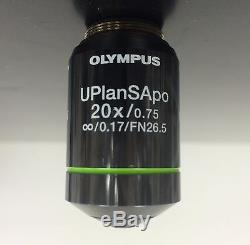 WARRANTY OLYMPUS UPlanSApo 20x 0.75 NA UIS2 Bx IX Microscope Objective Lens