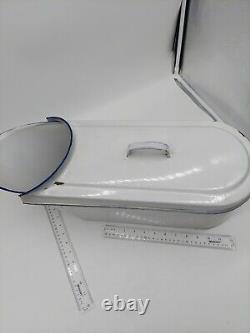 WHITE BLUE TRIM MEDICAL STERILIZER MEINECKE ENAMEL STEEL WARE AUSTRIA Granitewar