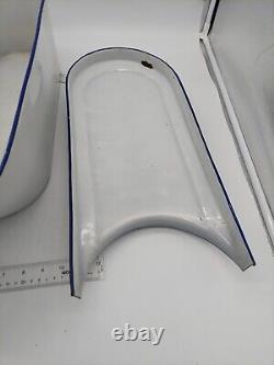 WHITE BLUE TRIM MEDICAL STERILIZER MEINECKE ENAMEL STEEL WARE AUSTRIA Granitewar