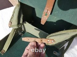 WW2 German Military Leather and Canvas Medical Equipment Box with Strap