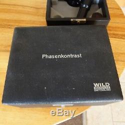 Wild Heerbrugg Swiss Binocular Microscope, Phase Contrast & Camera Accesories