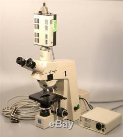Zeiss Axioskop 50 Fluorescence Microscope with5 Objectives & Progres 3012 Camera
