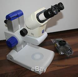 Zeiss Mikroskop Microscope Stereomikroskop Stemi 1000 mit Stativ und Beleuchtung