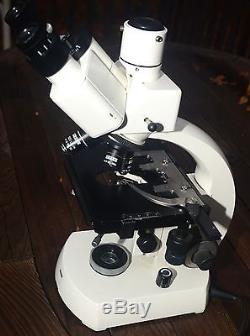 Zeiss Trinocular Microscope with 4 Objectives & X-Y Stage